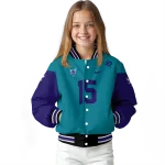 personalized charlotte hornets team patch teal varsity jacket best selling