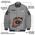 personalized chicago bears claw marking grey varsity jacket best selling