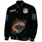 personalized chicago bears claw scratch black varsity jacket best selling