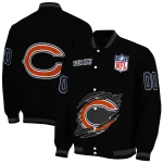personalized chicago bears claw scratch black varsity jacket best selling