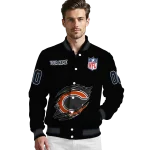 personalized chicago bears claw scratch black varsity jacket best selling