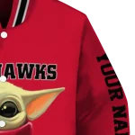 personalized chicago blackhawks adorable yoda red black varsity jacket best selling