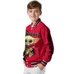 personalized chicago blackhawks adorable yoda red black varsity jacket best selling