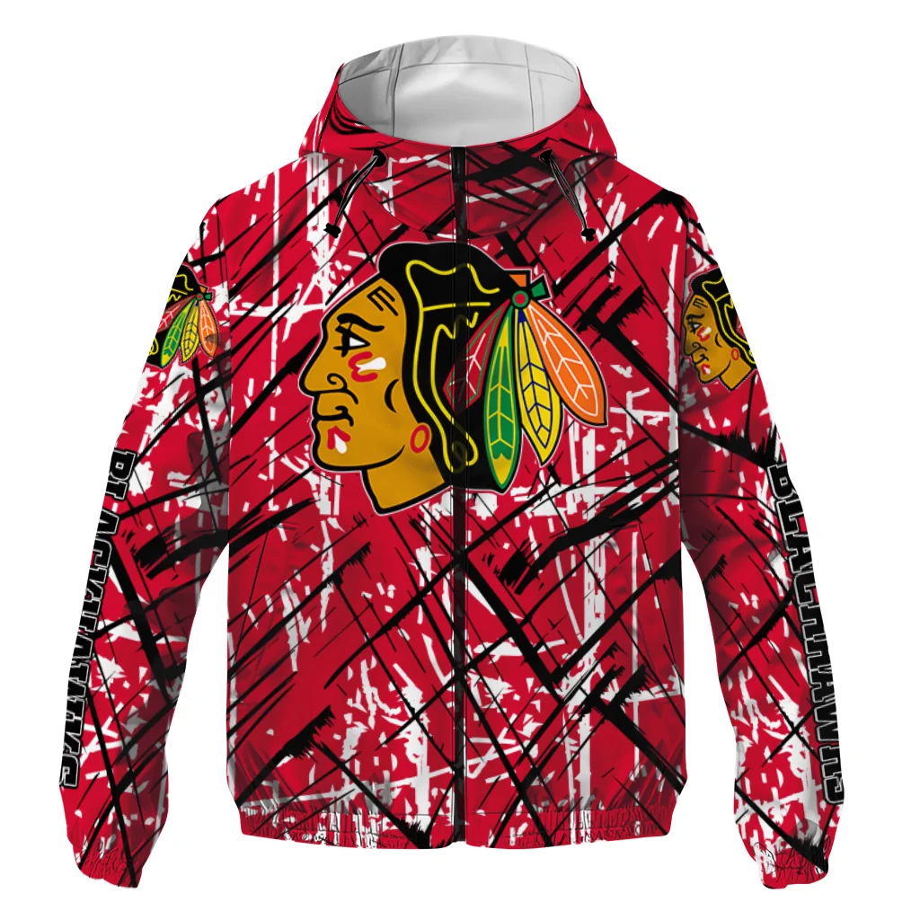 personalized chicago blackhawks brushstroke pattern red windbreaker jacket best selling personalized chicago blackhawks brushstroke pattern red windbreaker jacket best selling