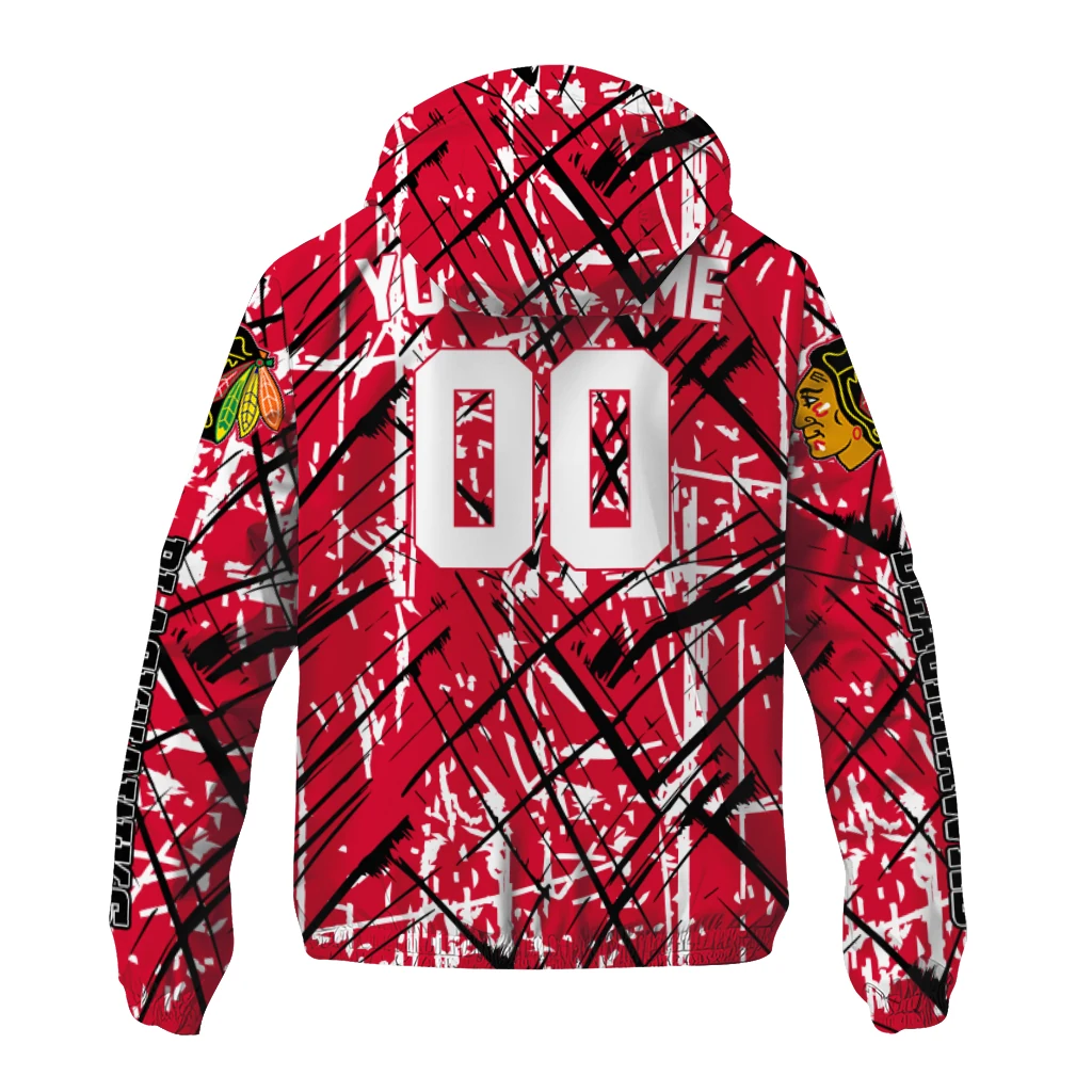 personalized chicago blackhawks brushstroke pattern red windbreaker jacket fashion forward personalized chicago blackhawks brushstroke pattern red windbreaker jacket fashion forward