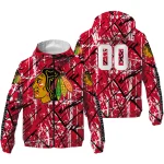 personalized chicago blackhawks brushstroke pattern red windbreaker jacket best selling
