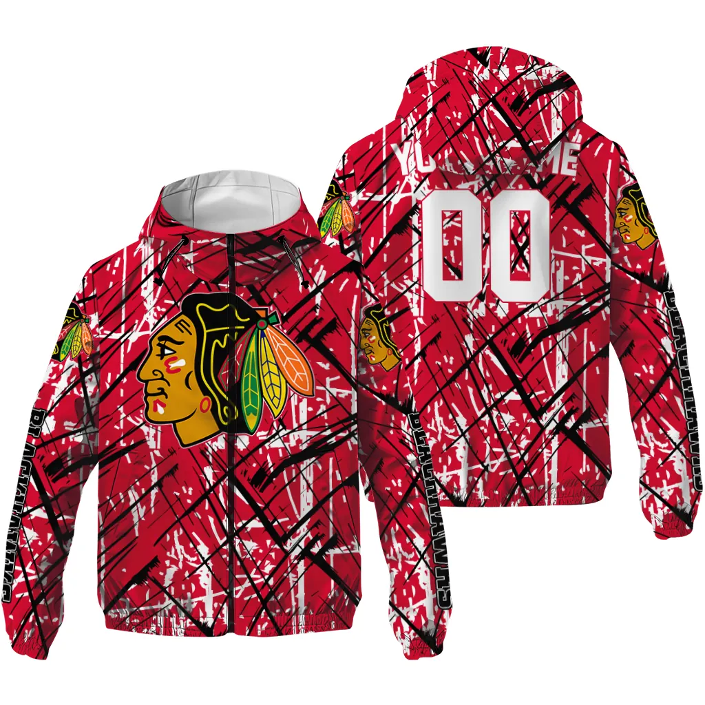 personalized chicago blackhawks brushstroke pattern red windbreaker jacket high quality personalized chicago blackhawks brushstroke pattern red windbreaker jacket high quality