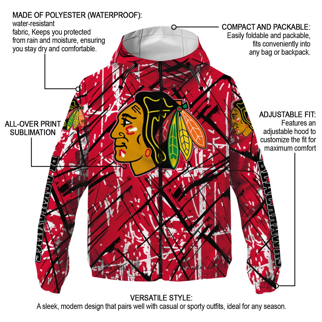 personalized chicago blackhawks brushstroke pattern red windbreaker jacket new arrival personalized chicago blackhawks brushstroke pattern red windbreaker jacket new arrival