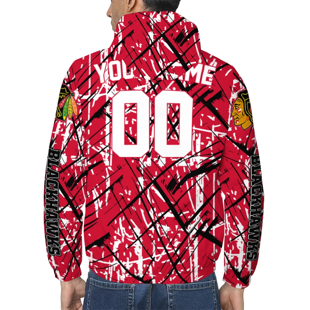 personalized chicago blackhawks brushstroke pattern red windbreaker jacket trendy personalized chicago blackhawks brushstroke pattern red windbreaker jacket trendy