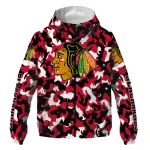 personalized chicago blackhawks camouflage mashup red windbreaker jacket best selling