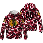 personalized chicago blackhawks camouflage mashup red windbreaker jacket best selling