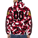 personalized chicago blackhawks camouflage mashup red windbreaker jacket best selling