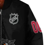personalized chicago blackhawks claw cut black bomber jacket best selling