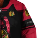 personalized chicago blackhawks reaper hands red black bomber jacket best selling