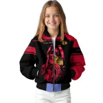 personalized chicago blackhawks reaper hands red black bomber jacket best selling