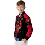 personalized chicago blackhawks reaper hands red black bomber jacket best selling