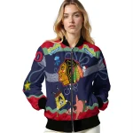 personalized chicago blackhawks spongebob playtime red blue bomber jacket best selling
