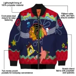 personalized chicago blackhawks spongebob playtime red blue bomber jacket best selling
