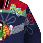 personalized chicago blackhawks spongebob playtime red blue varsity jacket best selling