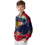 personalized chicago blackhawks spongebob playtime red blue varsity jacket best selling