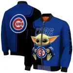 personalized chicago cubs adorable yoda blue black bomber jacket best selling