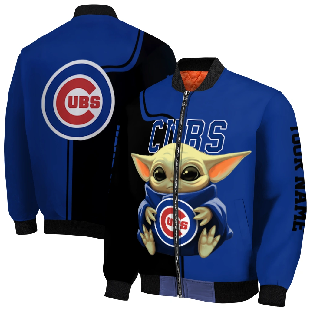 personalized chicago cubs adorable yoda blue black bomber jacket best selling personalized chicago cubs adorable yoda blue black bomber jacket best selling