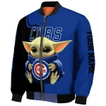 personalized chicago cubs adorable yoda blue black bomber jacket best selling