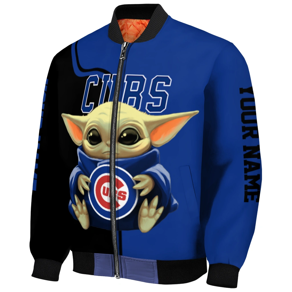 personalized chicago cubs adorable yoda blue black bomber jacket fashion forward personalized chicago cubs adorable yoda blue black bomber jacket fashion forward