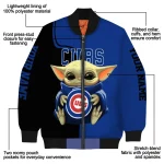 personalized chicago cubs adorable yoda blue black bomber jacket best selling