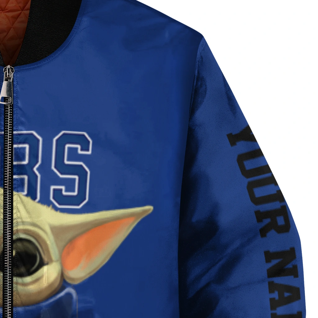 personalized chicago cubs adorable yoda blue black bomber jacket premium grade personalized chicago cubs adorable yoda blue black bomber jacket premium grade