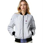 personalized chicago cubs athlete pinstripes white bomber jacket best selling