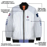 personalized chicago cubs athlete pinstripes white bomber jacket best selling