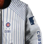 personalized chicago cubs athlete pinstripes white bomber jacket best selling