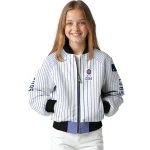 personalized chicago cubs athlete pinstripes white bomber jacket best selling