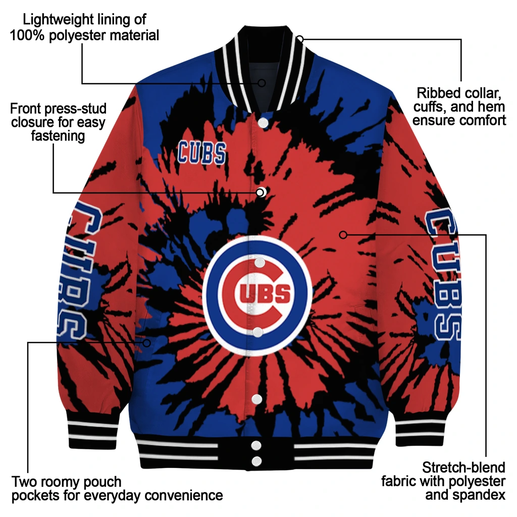 personalized chicago cubs burst splatter blue varsity jacket new arrival personalized chicago cubs burst splatter blue varsity jacket new arrival