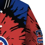 personalized chicago cubs burst splatter blue varsity jacket best selling