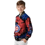 personalized chicago cubs burst splatter blue varsity jacket best selling