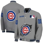 personalized chicago cubs claw rend grey varsity jacket best selling