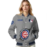 personalized chicago cubs claw rend grey varsity jacket best selling