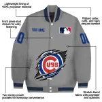 personalized chicago cubs claw rend grey varsity jacket best selling