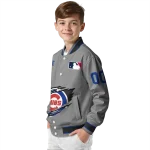personalized chicago cubs claw rend grey varsity jacket best selling