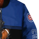 personalized chicago cubs groot football blue black bomber jacket best selling