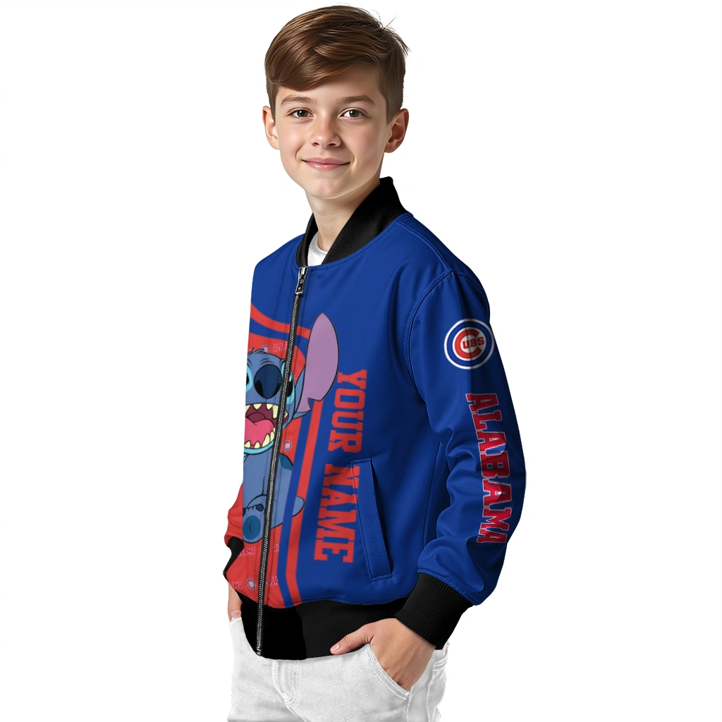 personalized chicago cubs stitch laughing blue bomber jacket trendy personalized chicago cubs stitch laughing blue bomber jacket trendy
