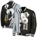 personalized chicago white sox snoopy head black varsity jacket best selling