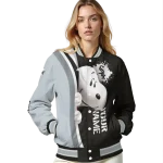 personalized chicago white sox snoopy head black varsity jacket best selling