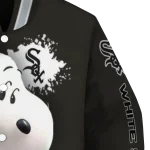 personalized chicago white sox snoopy head black varsity jacket best selling