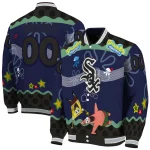 personalized chicago white sox spongebob playtime black blue varsity jacket best selling