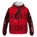personalized cincinnati bearcats cat eyes red windbreaker jacket best selling