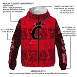personalized cincinnati bearcats cat eyes red windbreaker jacket best selling