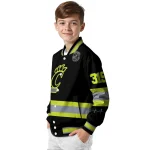 personalized cincinnati bearcats heartbeat accent black green varsity jacket best selling